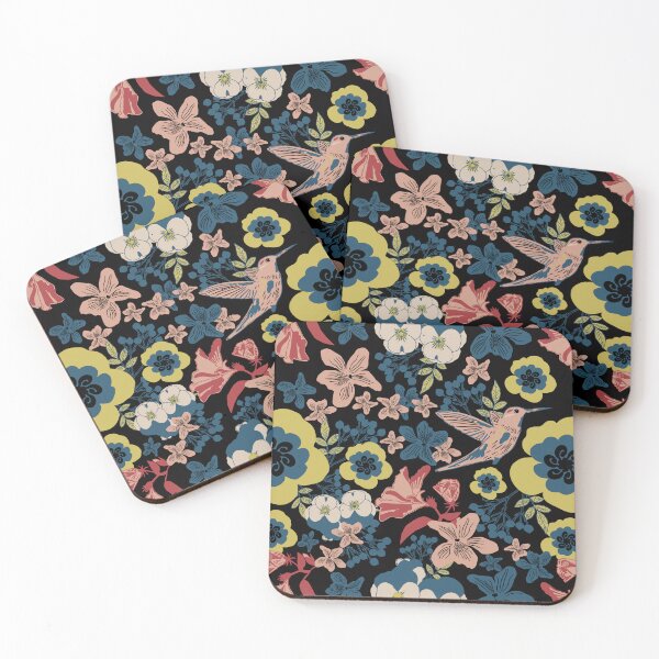 Item preview, In the Garden With The Birds - Colorful Retro Floral Pattern Art - Pop Art Vintage Floral Wallpaper, Background FlowerPattern Art designed and sold by MrGiftee.
