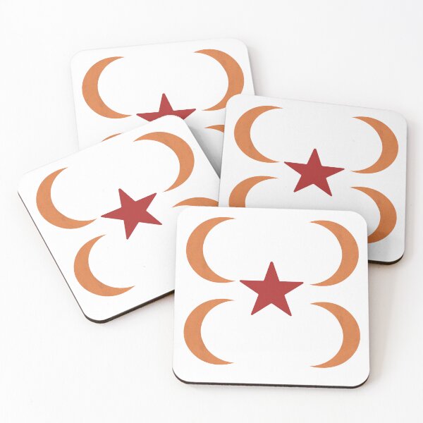 Item preview, 4 Orange Crescent Moons and Red Star designed and sold by ShaunSandhu.