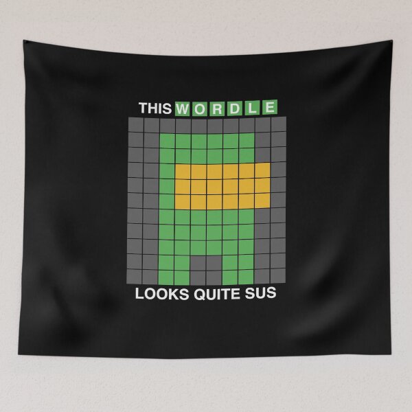 Item preview, This Wordle Looks Quite Sus I Funny Video Game Wordle designed and sold by MarioShirtWorld.