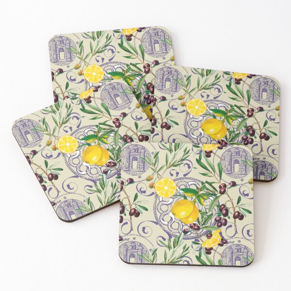 Item preview, Mediterranean,Tuscan style,lemons,citrus,olives pattern  designed and sold by MariaMarinova.