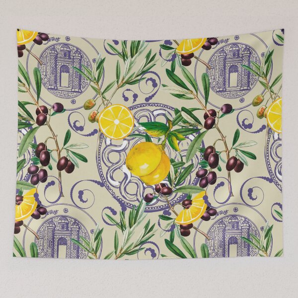 Item preview, Mediterranean,Tuscan style,lemons,citrus,olives pattern  designed and sold by MariaMarinova.