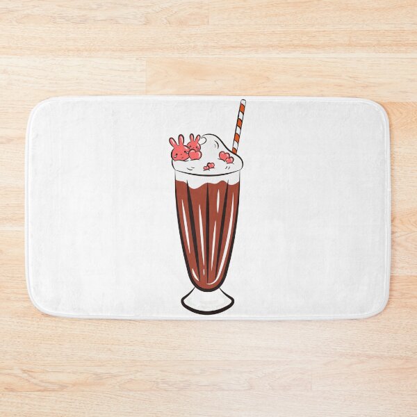 Item preview,  Kawaii chocolate Milkshake with strawberry heart and Rabbit toppers designed and sold by Scopestor.