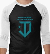 Justice Democrats Overthrow the Oligarchy Men's Baseball ¾ T-Shirt