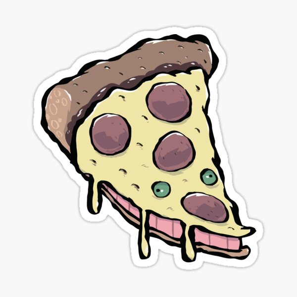 Mutant Zombie Pizza Slice Sticker
