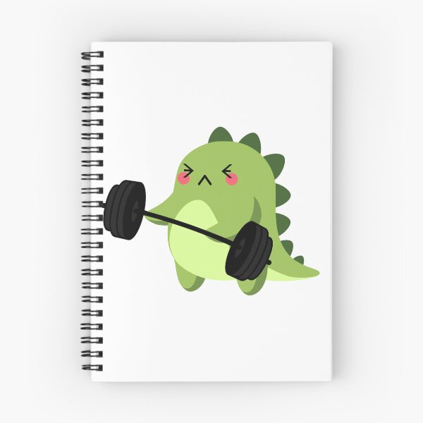 Item preview, Cute Gym Dinosaur- Dinosaur Curling Weights Putting In Maximum Effort  designed and sold by player-502.
