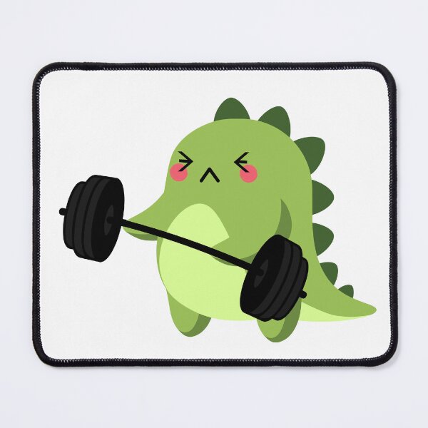 Item preview, Cute Gym Dinosaur- Dinosaur Curling Weights Putting In Maximum Effort designed and sold by player-502.