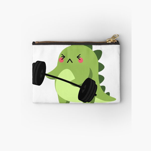Item preview, Cute Gym Dinosaur- Dinosaur Curling Weights Putting In Maximum Effort  designed and sold by player-502.