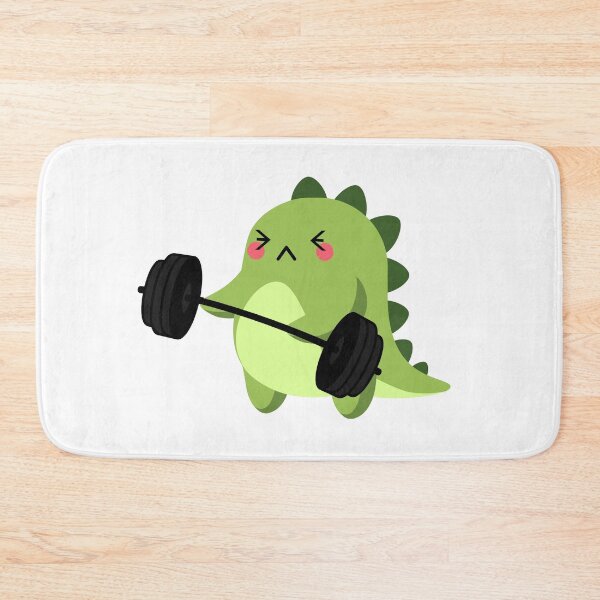 Item preview, Cute Gym Dinosaur- Dinosaur Curling Weights Putting In Maximum Effort designed and sold by player-502.