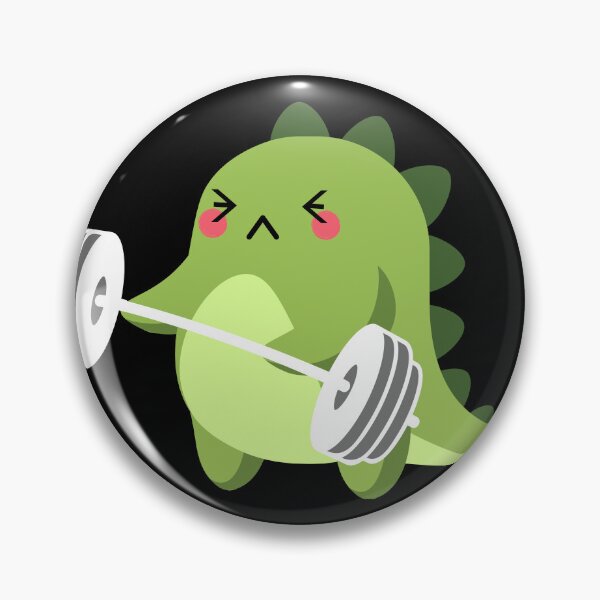 Item preview, Cute Gym Dinosaur- Dinosaur Curling Weights Putting In Maximum Effort  designed and sold by player-502.