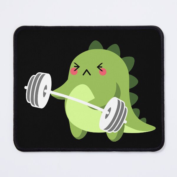 Item preview, Cute Gym Dinosaur- Dinosaur Curling Weights Putting In Maximum Effort designed and sold by player-502.
