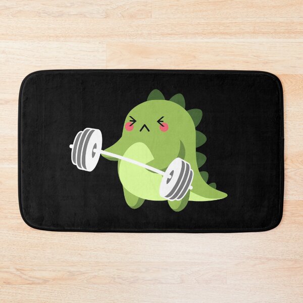 Item preview, Cute Gym Dinosaur- Dinosaur Curling Weights Putting In Maximum Effort designed and sold by player-502.