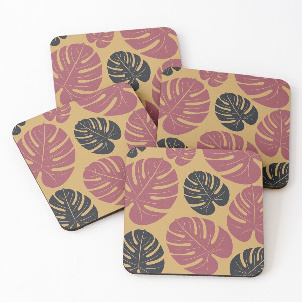 Item preview, Dark Red Palm Leaves Mustard Black designed and sold by Lubo Lubenov.
