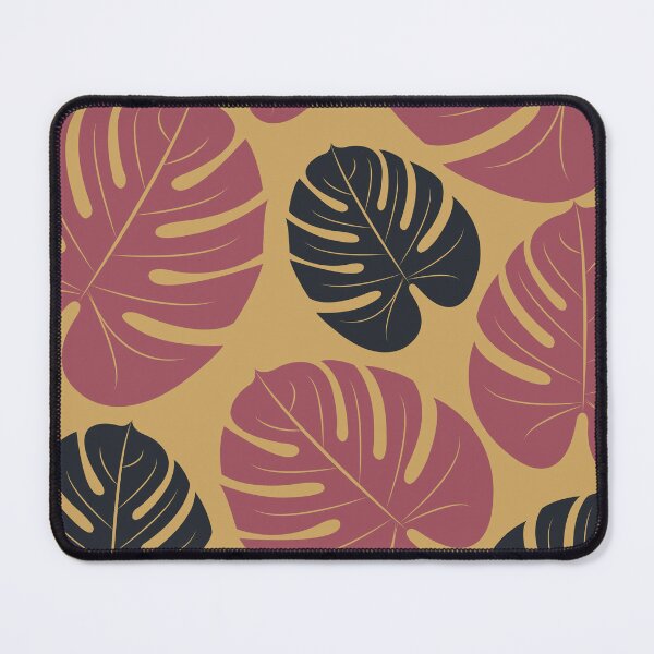 Item preview, Dark Red Palm Leaves Mustard Black designed and sold by Lubo Lubenov.