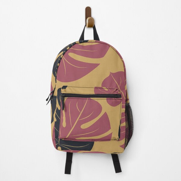 Item preview, Dark Red Palm Leaves Mustard Black designed and sold by Lubo Lubenov.