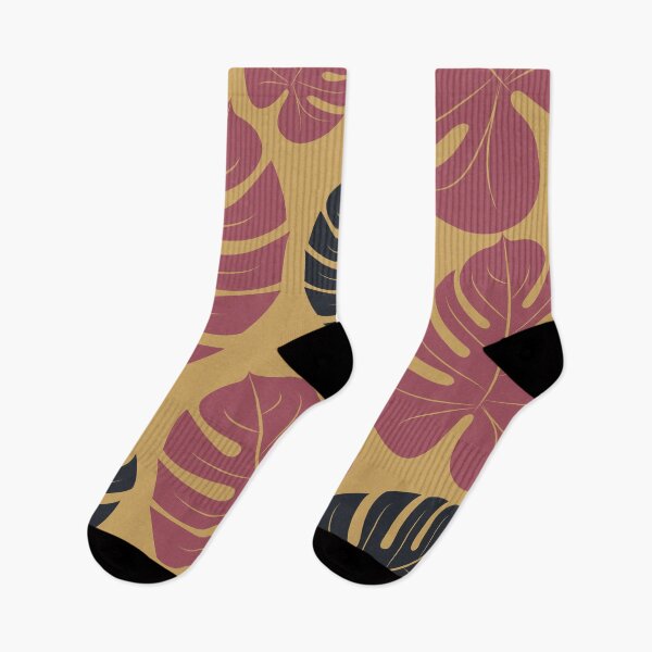Item preview, Dark Red Palm Leaves Mustard Black designed and sold by Lubo Lubenov.