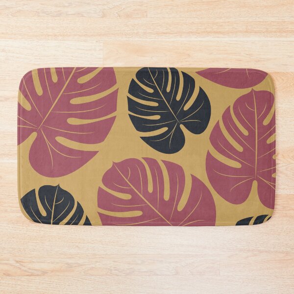 Item preview, Dark Red Palm Leaves Mustard Black designed and sold by Lubo Lubenov.