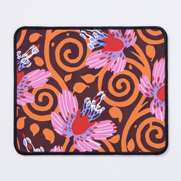 Item preview, Vintage 60s 70s Flower Pattern Red Pink Purple Orange Brown designed and sold by SunfullyYours.