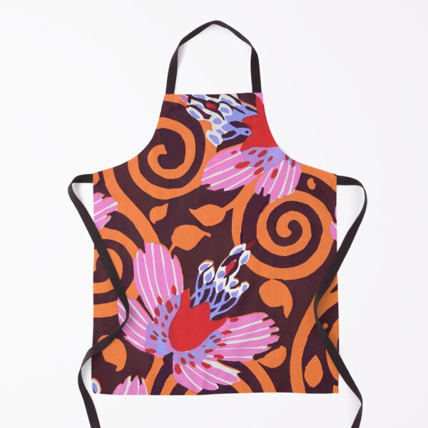 Item preview, Vintage 60s 70s Flower Pattern Red Pink Purple Orange Brown designed and sold by SunfullyYours.