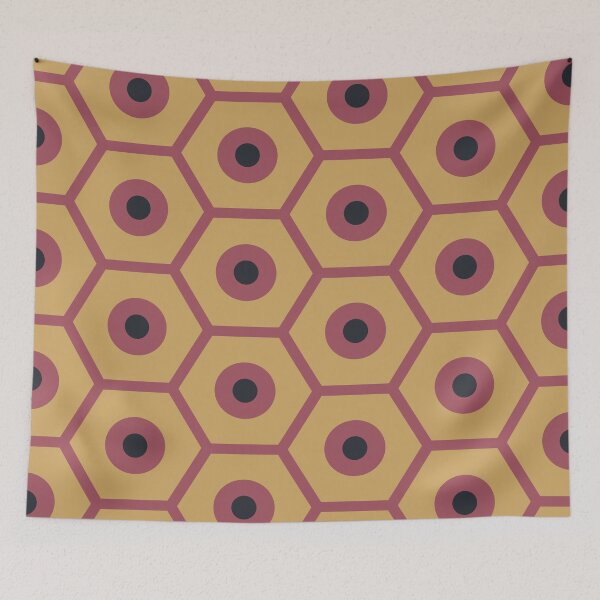 Item preview, Hexagon pattern in mustard and burgundy designed and sold by Lubo Lubenov.