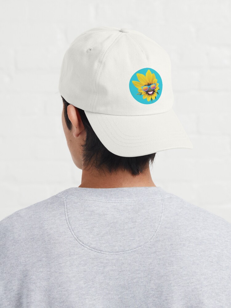 Thumbnail 4 von 7, Cap, Sonnenblume mit Sonnenbrille und Lächeln designt und verkauft von ImNotBusyBerlin.