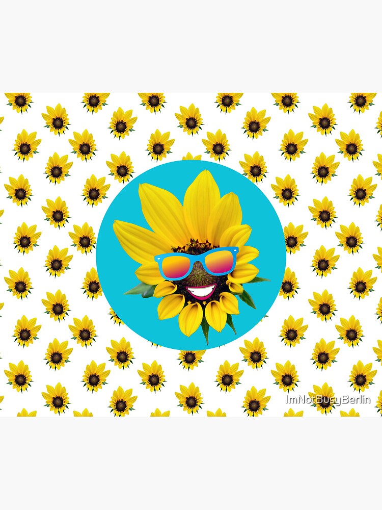 Thumbnail 5 von 5, Mauspad, Sonnenblume mit Sonnenbrille und Lächeln designt und verkauft von ImNotBusyBerlin.