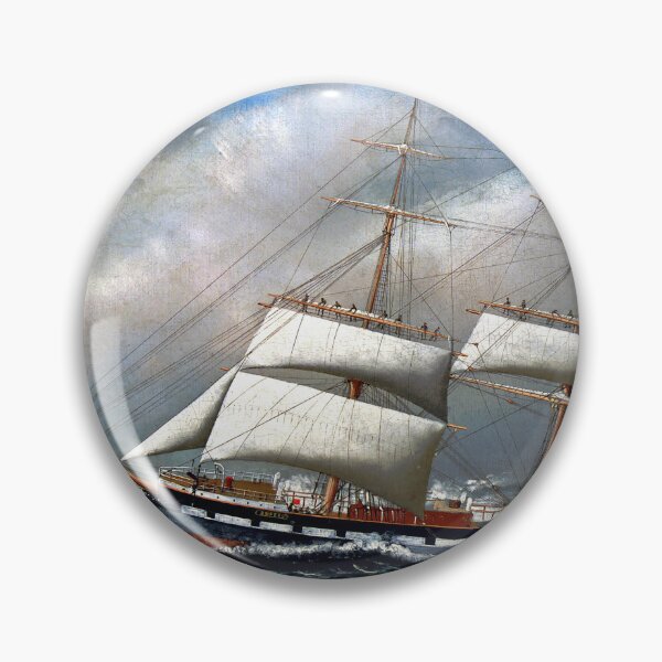 Item preview, The Norwegian bark Superb shortening sail in mid-ocean - Antonio Jacobsen (1904) designed and sold by Geraldo Garcia.