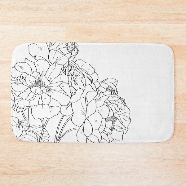 Item preview, Eight Blooming Roses in Black Lines designed and sold by Saanis.