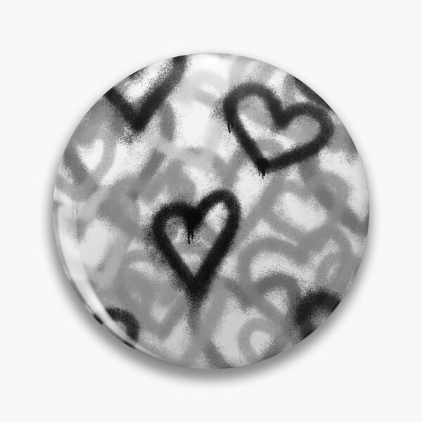Item preview, Graffiti hearts (black and white) designed and sold by skipthenorm.