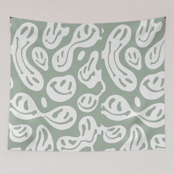 Item preview, melting smileys | sage green designed and sold by NSdesigns55.