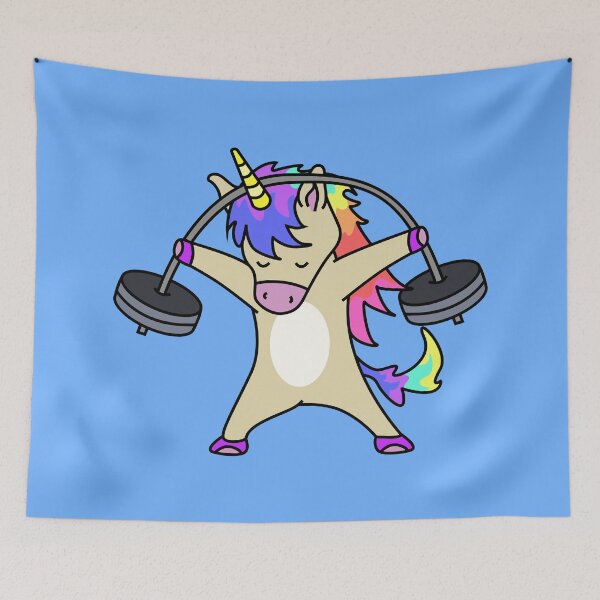 Item preview, My own weightlifting unicorn drawing designed and sold by Blondiabshop.