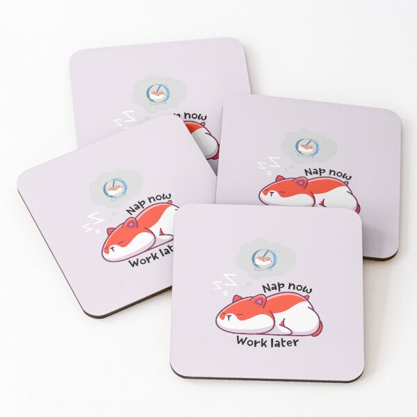 Item preview,  nap now work later, funny quote, cute cartoon hamster, procrastination designed and sold by allycat57.