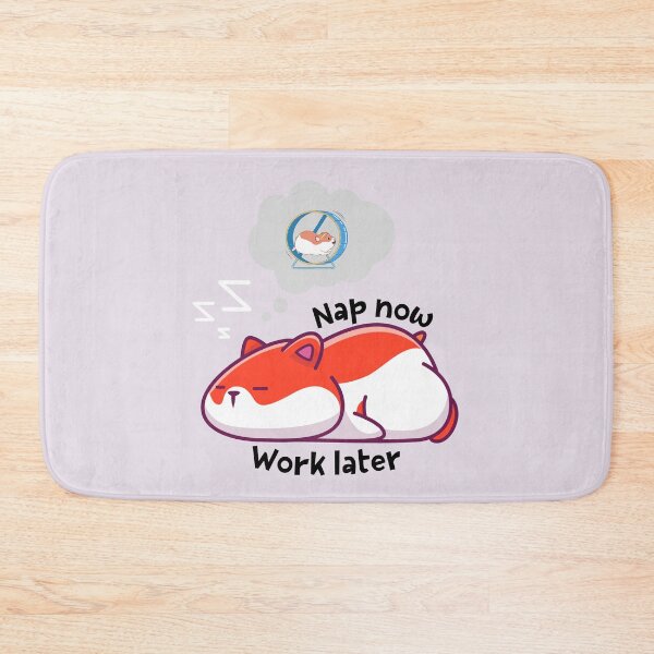 Item preview,  nap now work later, funny quote, cute cartoon hamster, procrastination designed and sold by allycat57.