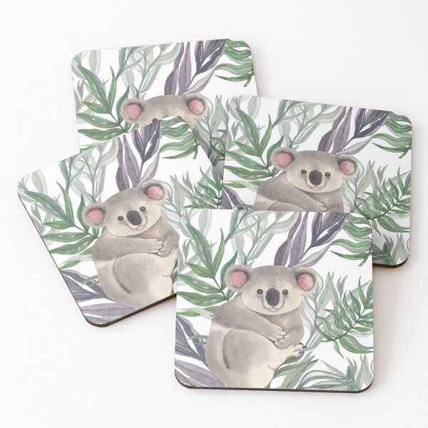 Item preview, Jungle Leaves Pattern with Koala designed and sold by HappyLifeCreate.