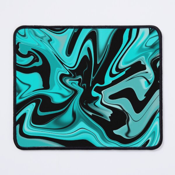 Item preview, Liquid Swirl Contemporary Cyan Black Marble Abstract designed and sold by jays-artworks.