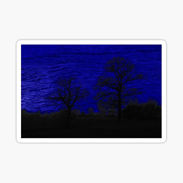 Night Trees Blue Sticker