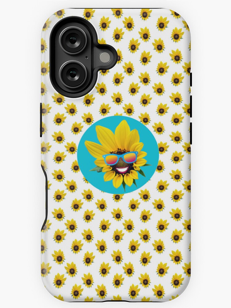 Thumbnail 1 von 4, iPhone-Hülle, Sonnenblume mit Sonnenbrille und Lächeln designt und verkauft von ImNotBusyBerlin.