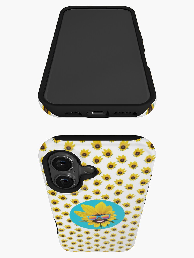 Thumbnail 3 von 4, iPhone-Hülle, Sonnenblume mit Sonnenbrille und Lächeln designt und verkauft von ImNotBusyBerlin.