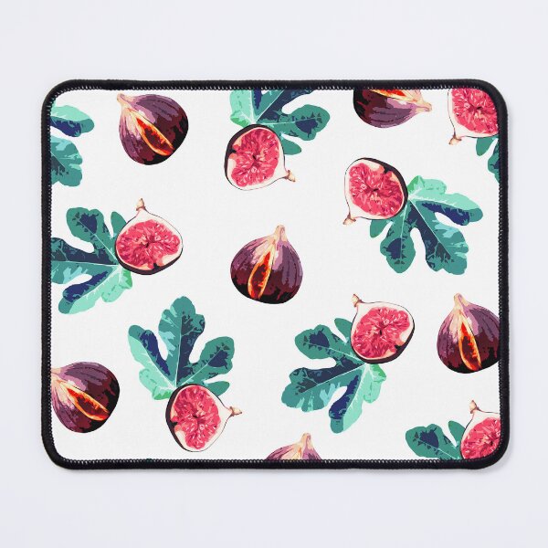 Item preview, Fig and Fig Leaf Pop Art Style Pattern - Fun Fruit Pattern White designed and sold by inkandmoth.