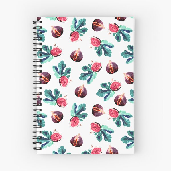 Item preview, Fig and Fig Leaf Pop Art Style Pattern - Fun Fruit Pattern White designed and sold by inkandmoth.