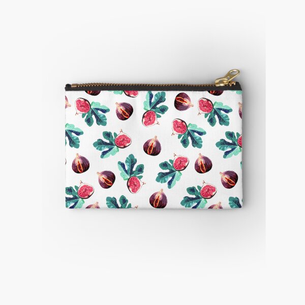 Item preview, Fig and Fig Leaf Pop Art Style Pattern - Fun Fruit Pattern White designed and sold by inkandmoth.