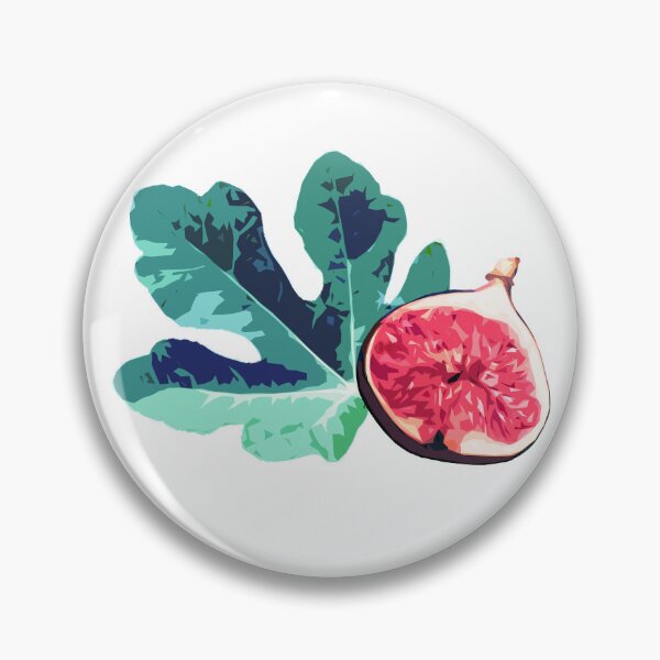 Item preview, Fig and Fig Leaf Pop Art Style Pattern - Fun Fruit Pattern White designed and sold by inkandmoth.