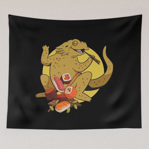 Item preview, Kawaii Bearded Dragon Sushi Noodles Japanese Otaku Nu Goth designed and sold by PinkyTree.