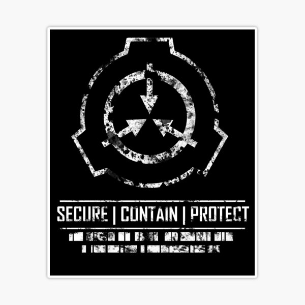 SCP Foundation logo white - Secure Contain Protect Sticker for Sale by  zachholmbergart