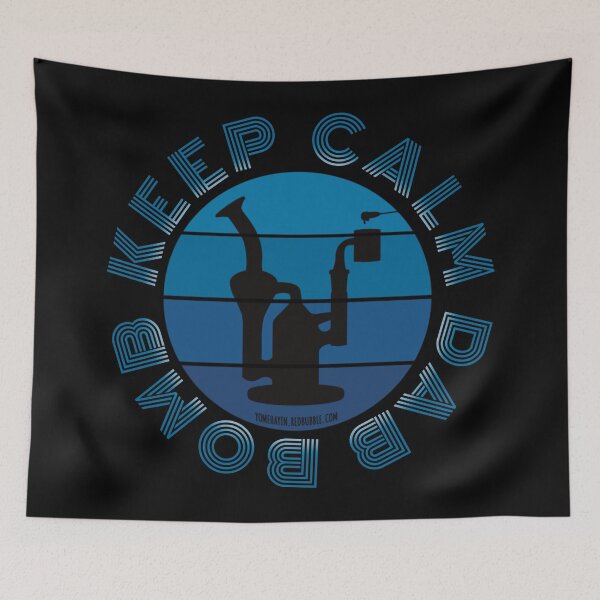 Item preview, Retro Vintage Sunset Blue Dab Rig-Keep calm dab bomb  designed and sold by YomeHayin.
