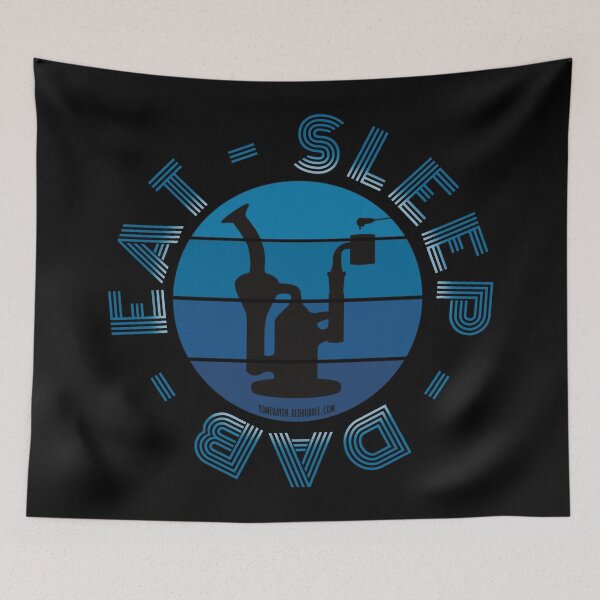 Item preview, Retro Vintage Sunset Blue Dab Rig-Eat sleep dab repeat  designed and sold by YomeHayin.