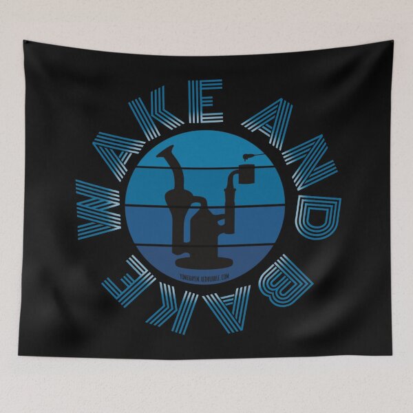 Item preview, Retro Vintage Sunset Blue Dab Rig-Wake and bake designed and sold by YomeHayin.