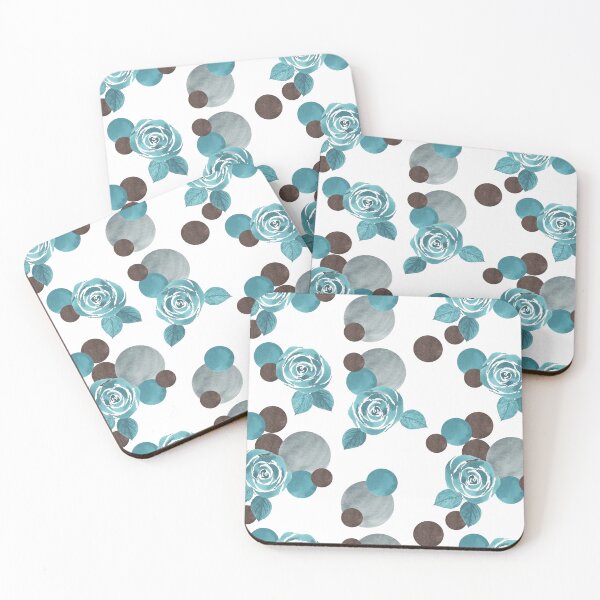 Item preview, Turquoise Roses And Dots designed and sold by HildegunStudio.
