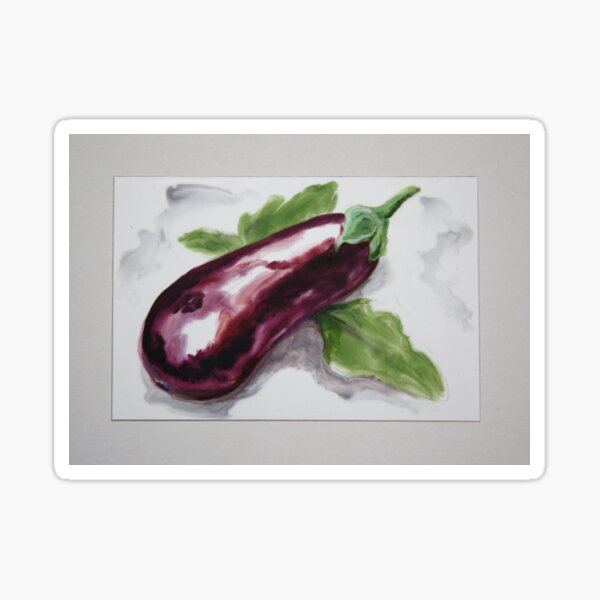 Eggplant with gray mat Sticker