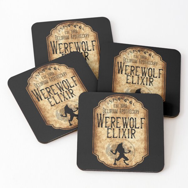 Item preview, Werewolf Elixir potion label designed and sold by Haus of Delirium.