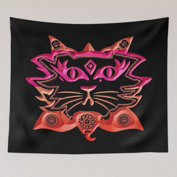 Item preview,  WHEN A FUNNY AND FRIENDLY TATTOOED CAT KISSES A LOTUS FLOWER - CAT MANDALA SHAMAN2. designed and sold by Ralek.